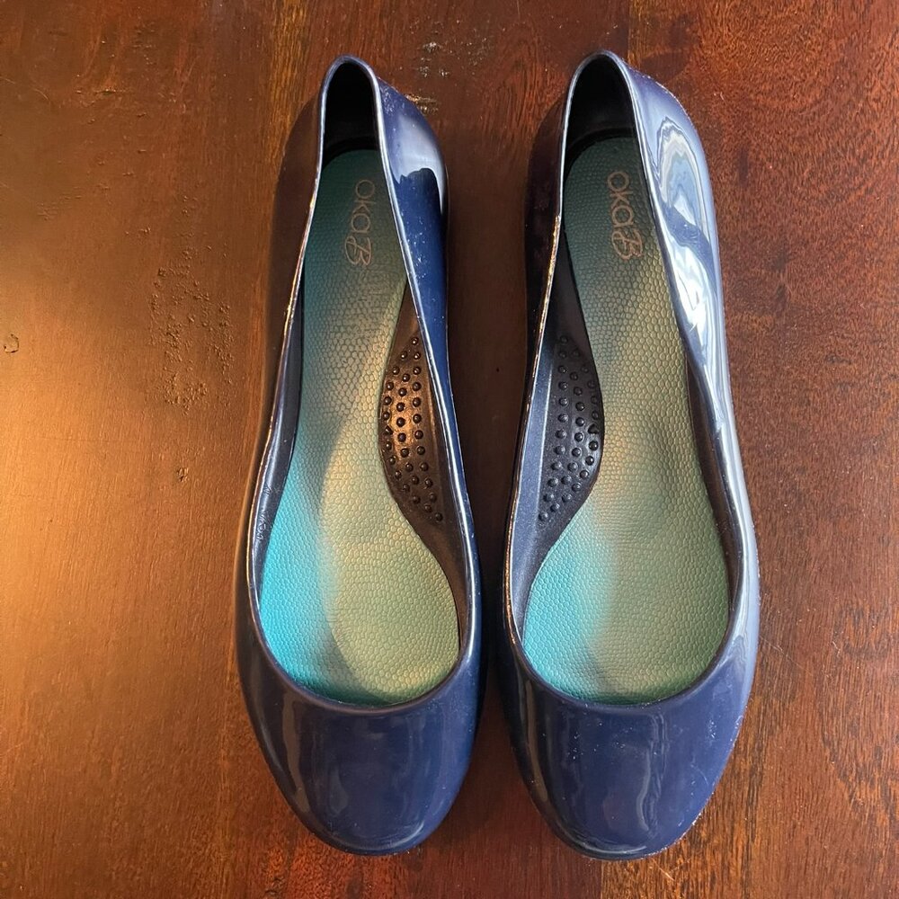 Oka-B Taylor Ballet Flats Navy Blue Size 9 - Picture 3 of 9
